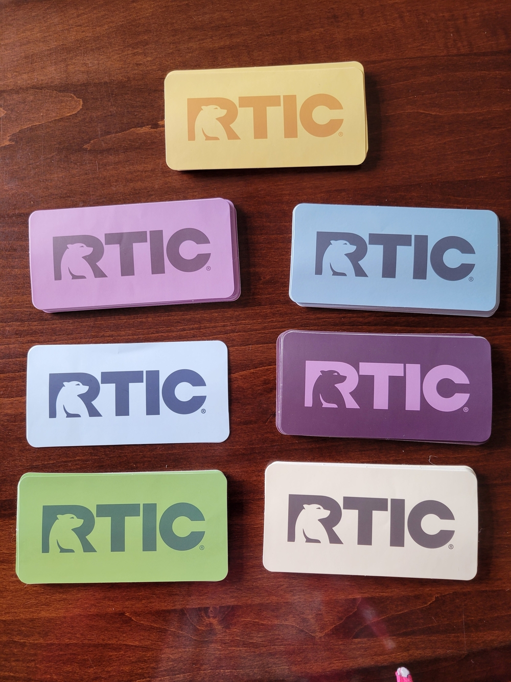 Lot of 129 RTIC Metal Logo Stickers in Multi Colors